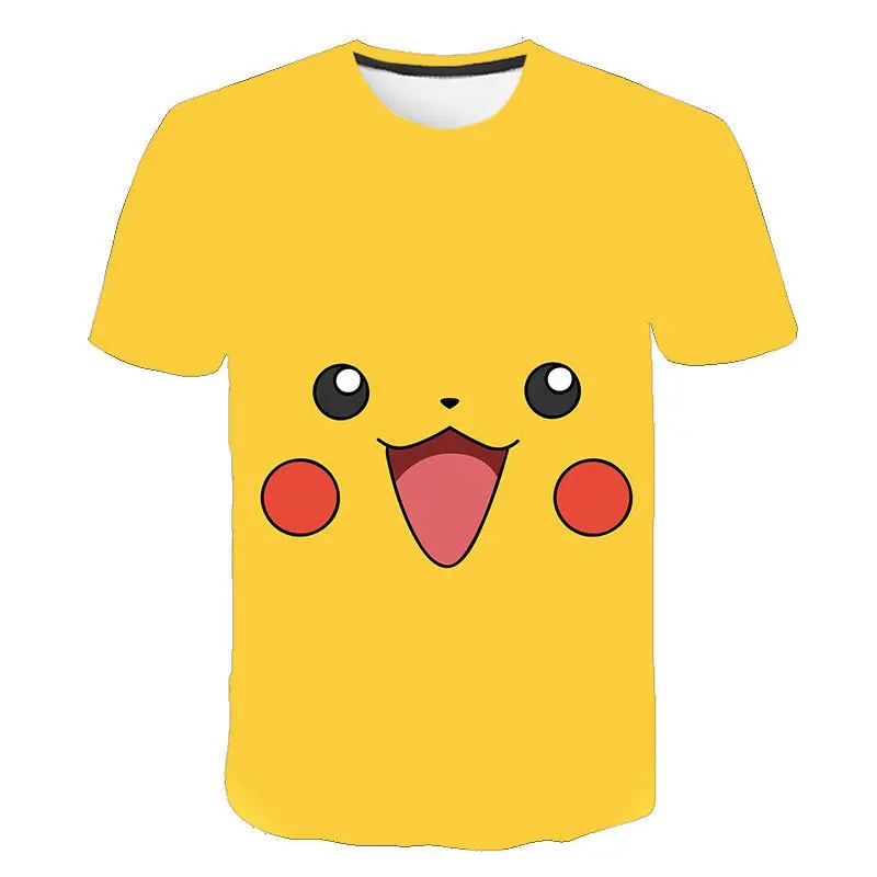 

Printed T-shirt 3D Boys Girls Clothes Wild Face Casual O-neck Summer Short Sleeve Cosplay Fun T-shirt Pokemon