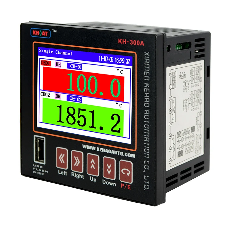 Grabador sin papel, controlador de temperatura de datos multicanal de Grado industrial, corriente de humedad, voltaje, curva de presi&oacute;n-4