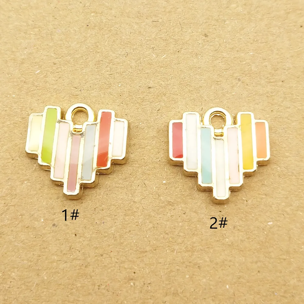 

10pcs 12x13mm enamel heart charm for jewelry making fashion earring pendant necklace and bracelet charms