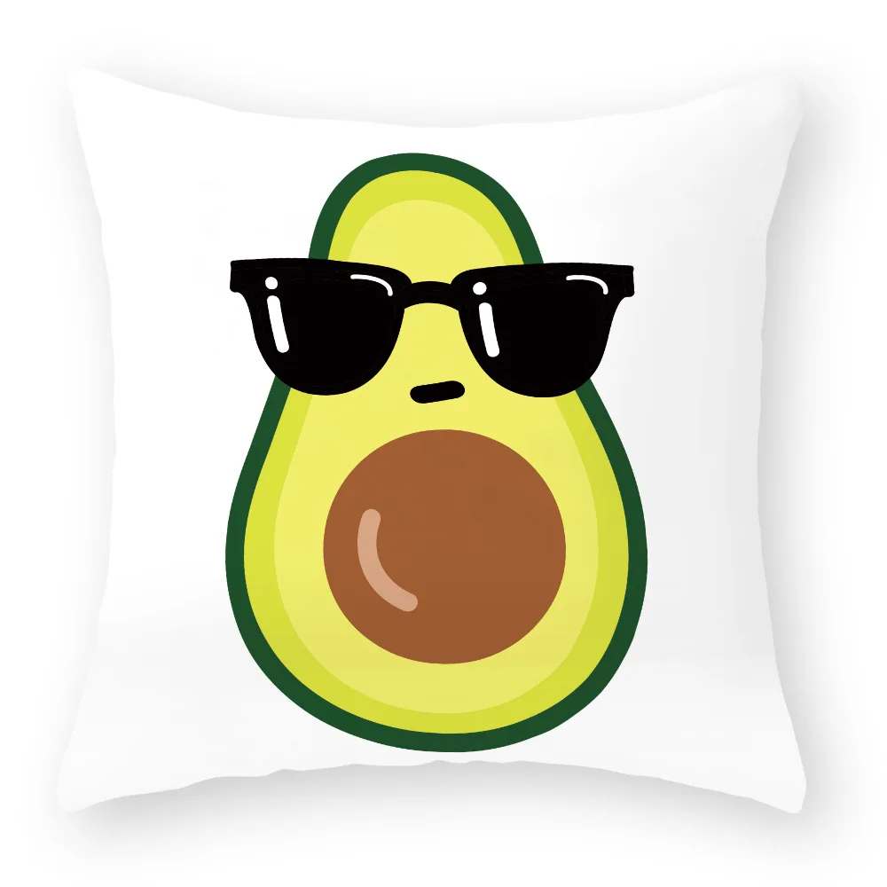 

Cartoon Avocado Printed cushion cover 45*45 sofa cushions Pillow cases Polyester pillowcase home decor pillow covers 0356