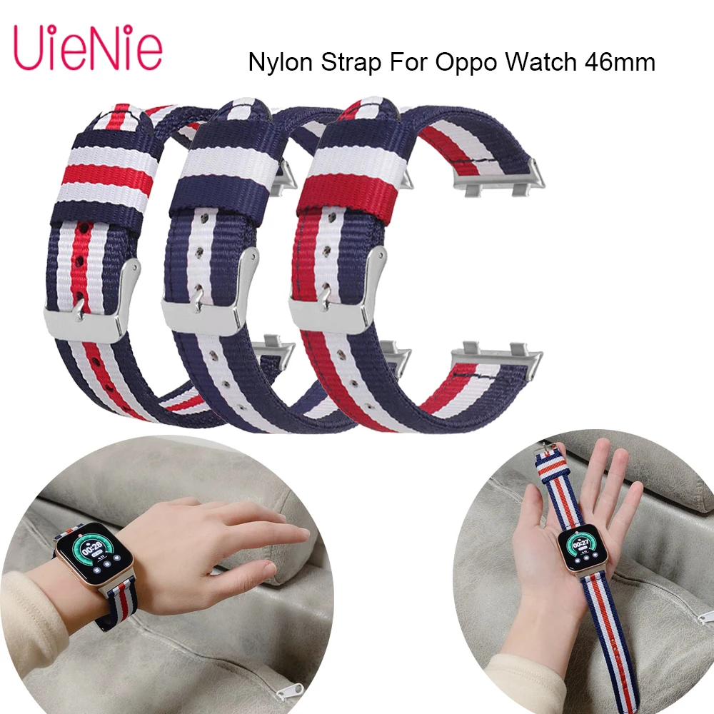 

20mm Nylon Strap For Oppo Watch 46mm Nylon Bracelet For oppo watch 46mm Replacement Wristband Accessories With Opp Connector