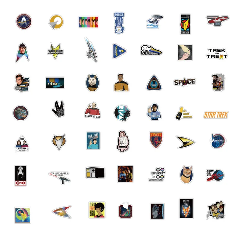 Conjunto de pegatinas de pel&iacute;cula star trek para ni&ntilde;os, 10/30/50/100 unids/set, Graffiti, impermeable, Maleta de viaje, tel&eacute;fono, port&aacute;til, pegatinas de equipaje-4