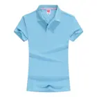 рубашки женские рубашки поло хлопок 190 г твердые Поло Mujer тонкий с отложным воротником рубашки с коротким рукавом Весна плотная Рубашки поло женские Femme футболка поло женская одежда для женщин поло женское