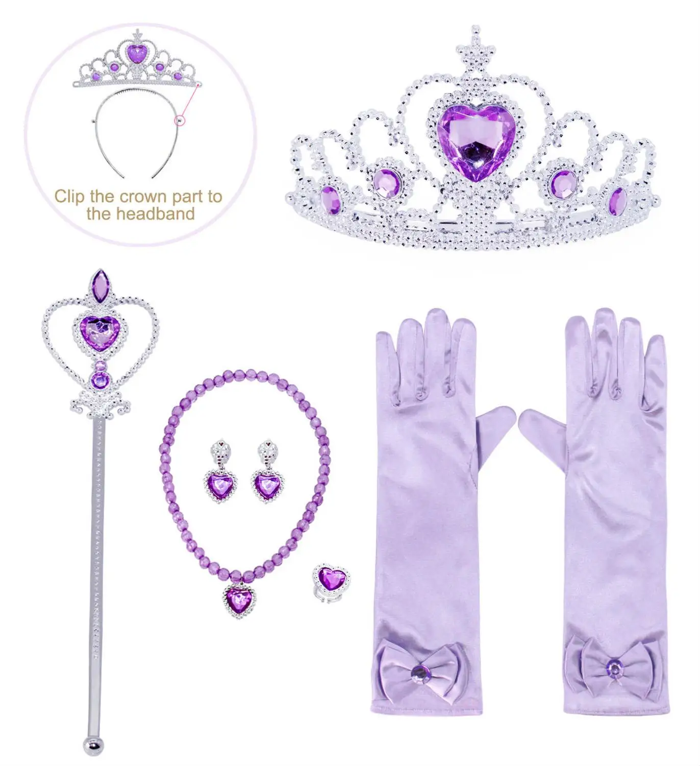 6 pcs Accessories AmzBarley фатиновый костюм принцессы Рапунцель с пышными рукавами для девочек Нарядный наряд для дня рождения маскарадный костюм для детей от 3 до 10 лет - Цвет: 6 pcs Accessories
