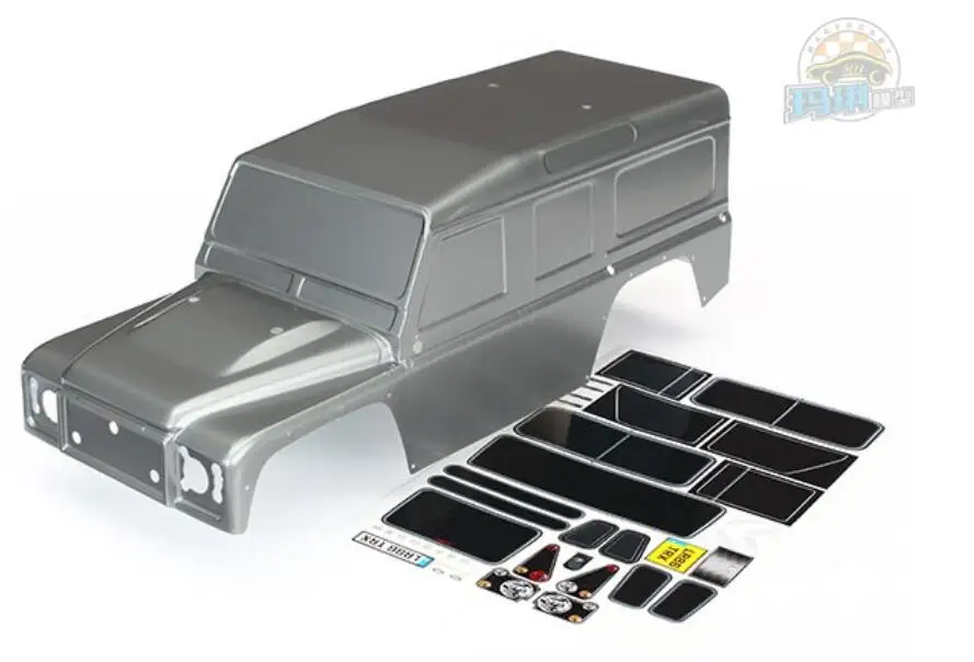 gray has decal Jeep Wrangler Unlimited Rubicon Clear Body 12.8"(324mm) Wheelbase For aRAXXAS TRX-4 Proline FJ40 AXIAL SCX10 AX90047 AX90046 - Цвет: gray has decal