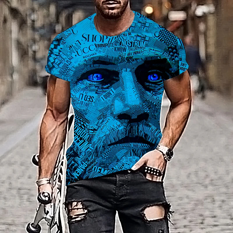 

2021 summer fashion handsome man 3D New style hot sale in men's T-shirt gentleman style design short sleeves