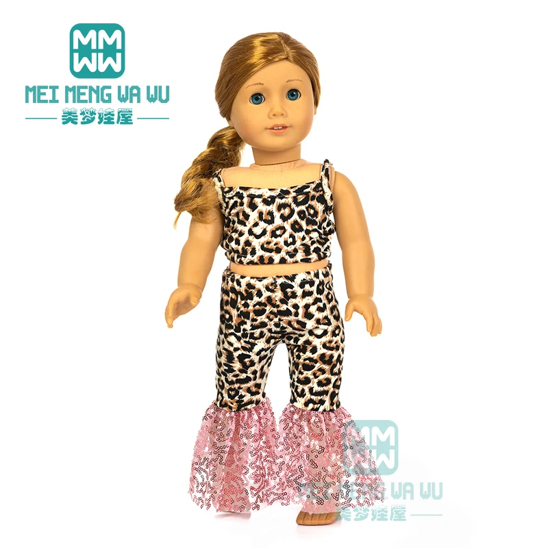 Одежда для куклы размер 43 см модная футболка с леопардовым принтом новорожденных