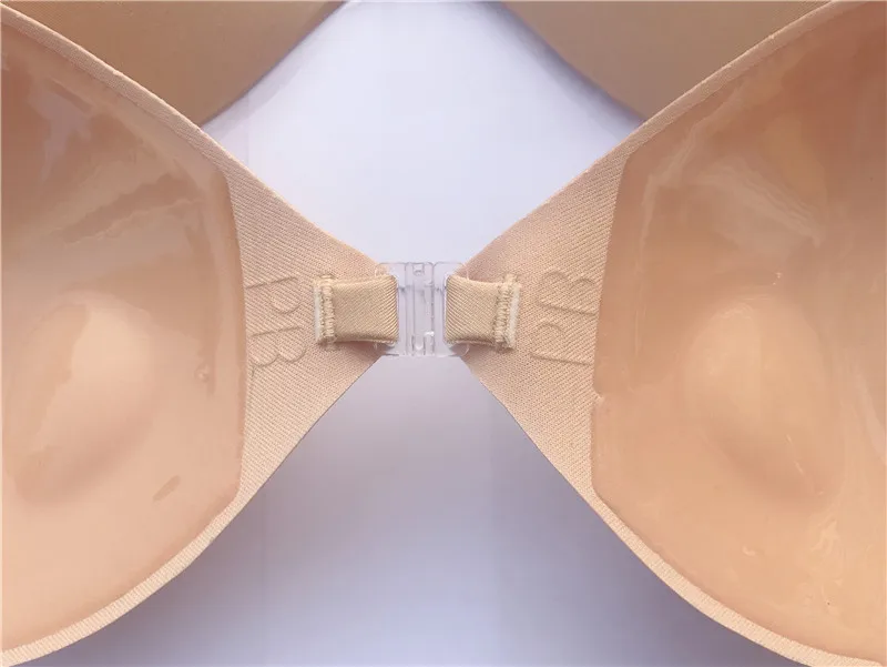 Women Self Adhesive Strapless Bandage Blackless Solid Thick Bra Stick Gel Silicone Push Up women's underwear Invisible Bra