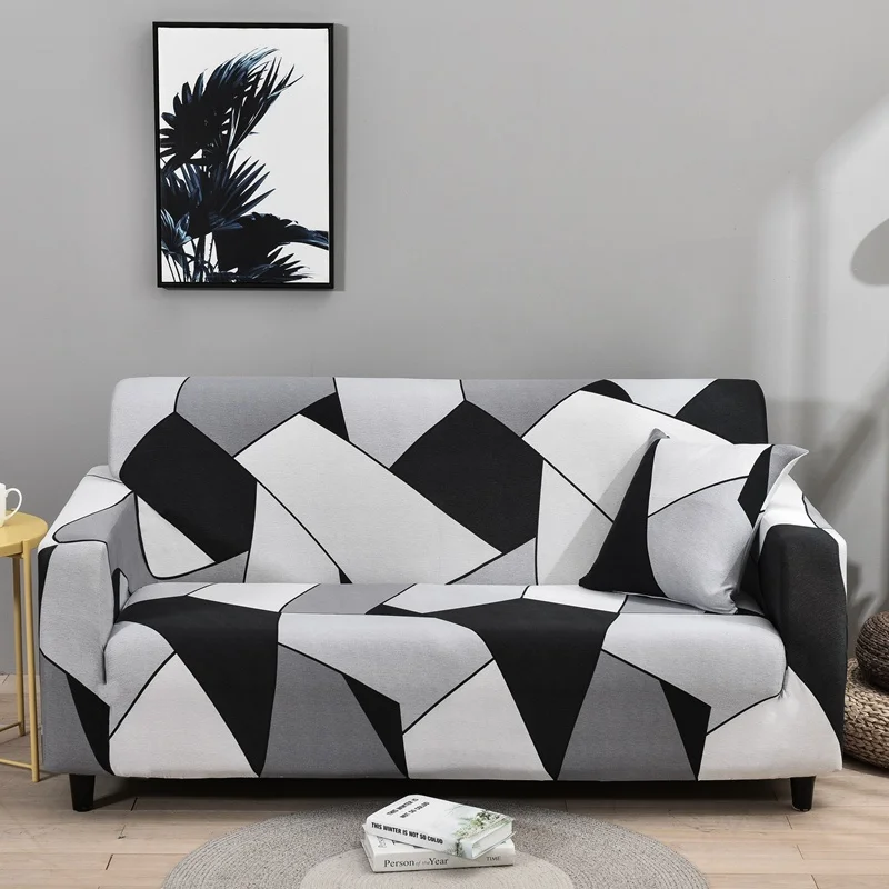 

Geometry Plaid Sofa Cover Slipcovers Stretch Sofa Covers for Living Room Elastic Couch Chair Cover Sofa Towel 1/2/3/4-seater