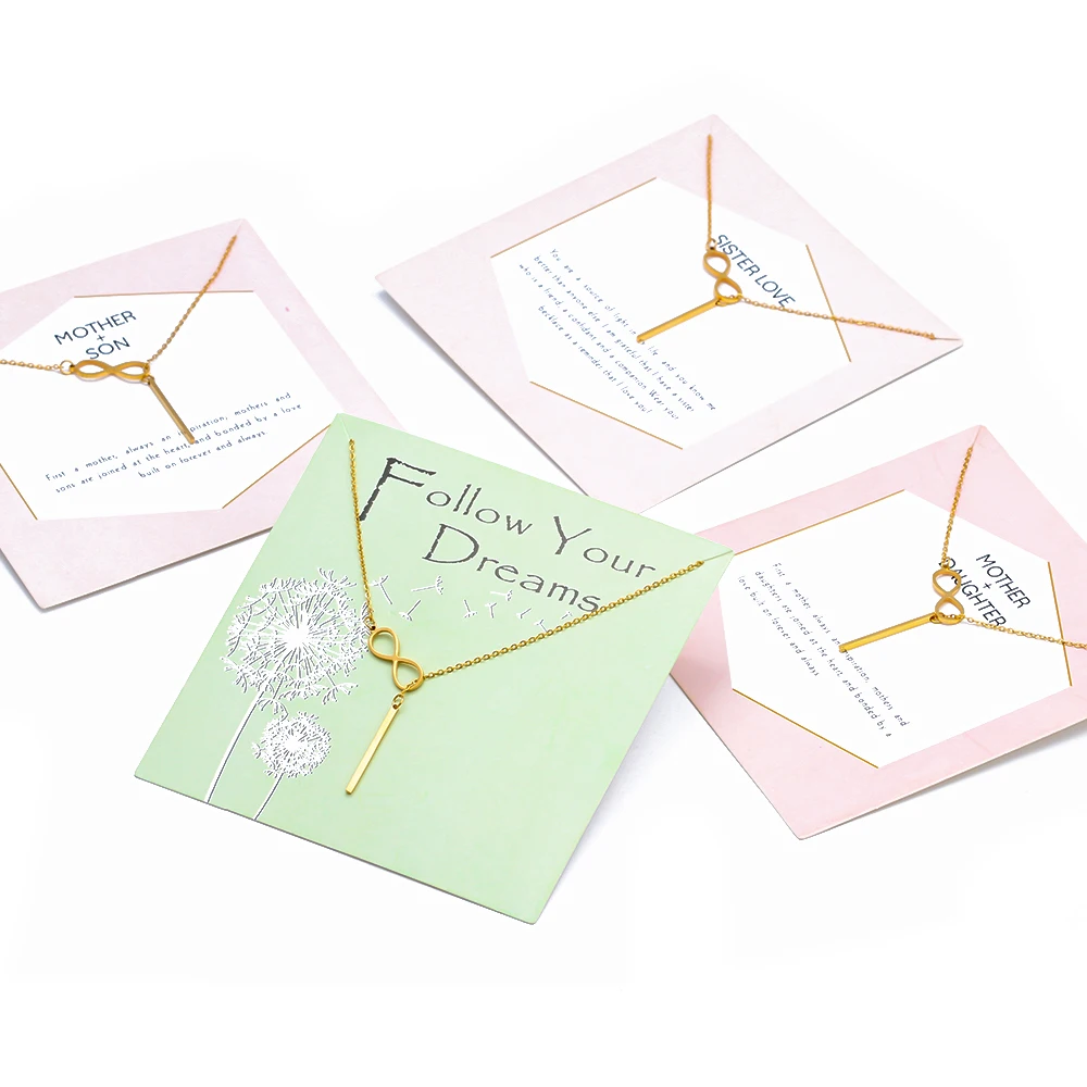 Wish Card модное ожерелье из нержавеющей стали для женщин счастливый номер 8 вечерние свадебное ожерелье ювелирные изделия подарок для девочек CN270