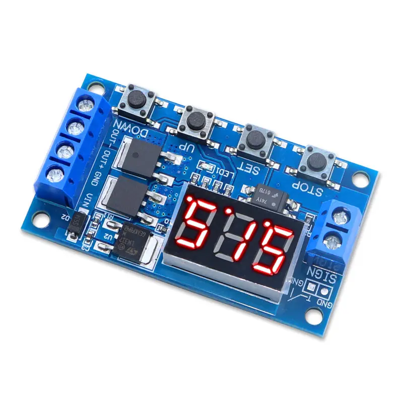 Dual MOS tube control board instead of relay module 12V 24V trigger cycle timing delay switch circuit 1Pcs | Электронные