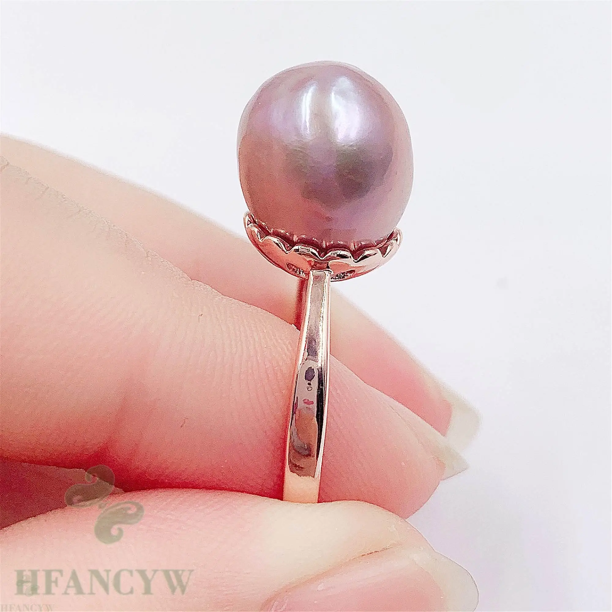 Фиолетовый барочный жемчуг регулируемое Открытое кольцо ручной работы