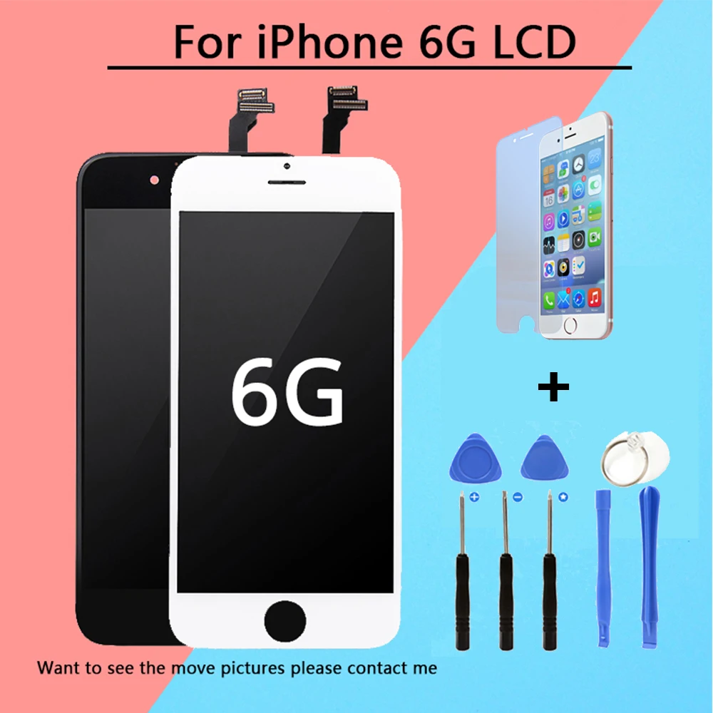 Pantalla Lcd de alta calidad para Iphone 6, montaje de digitalizador con pantalla t&aacute;ctil 3D, reemplazo 100% sin p&iacute;xeles muertos, reparaci&oacute;n perfecta, 10 unids/lote-5