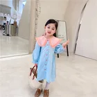 Новое поступление лета 2021, модное платье в стиле пэчворк для девочек, детские платья в Корейском стиле, одежда для девочек