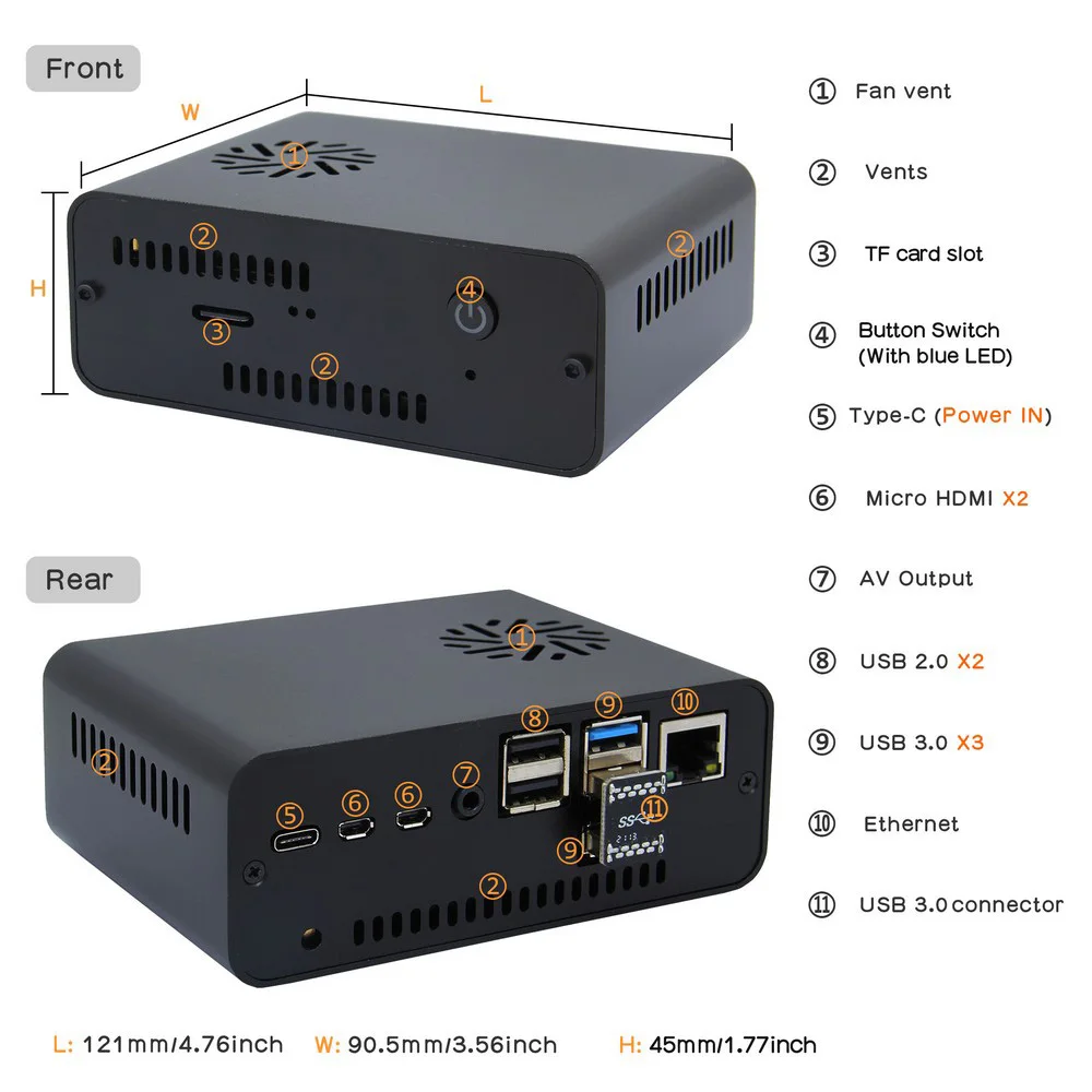 Raspberry Pi 4 Model B NASPi 2 5 дюйма SATA HDD/плата SSD/Shield & металлический чехол с функцией