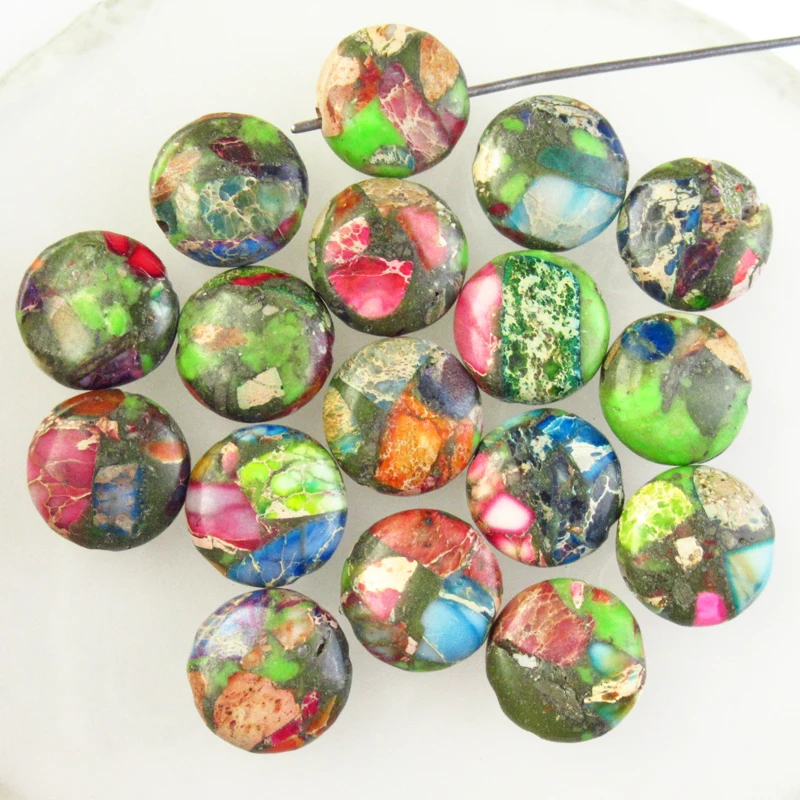 

15 шт. 12x5 мм радуга морская осадка Ясперс Пирит круглые незакреплённые бусины G37875 для самостоятельного изготовления ювелирных изделий