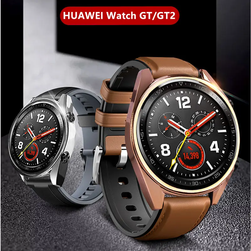 Чехол из ТПУ для HUAWEI watch GT 2 46 мм ремешок с мягким покрытием всесторонняя защита