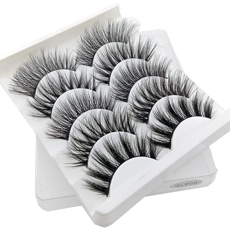 

5pcs set 25mm 3D faux Mink Lashes Natural Long False Eyelashes Dramatic Volume Lashes Makeup Beauty Extension Tools Wholesale