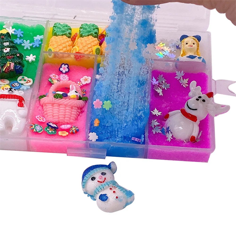 Смесь DIY облако хлопчатобумажная грязь Снеговик Хрустальный слайм снятие