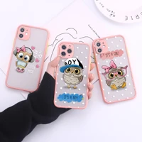 punqzy cute animal candy colors summer phone case for iphone 13 12 11 pro max se 2020 xr xs 7 8 plus gift owl anti fall cover