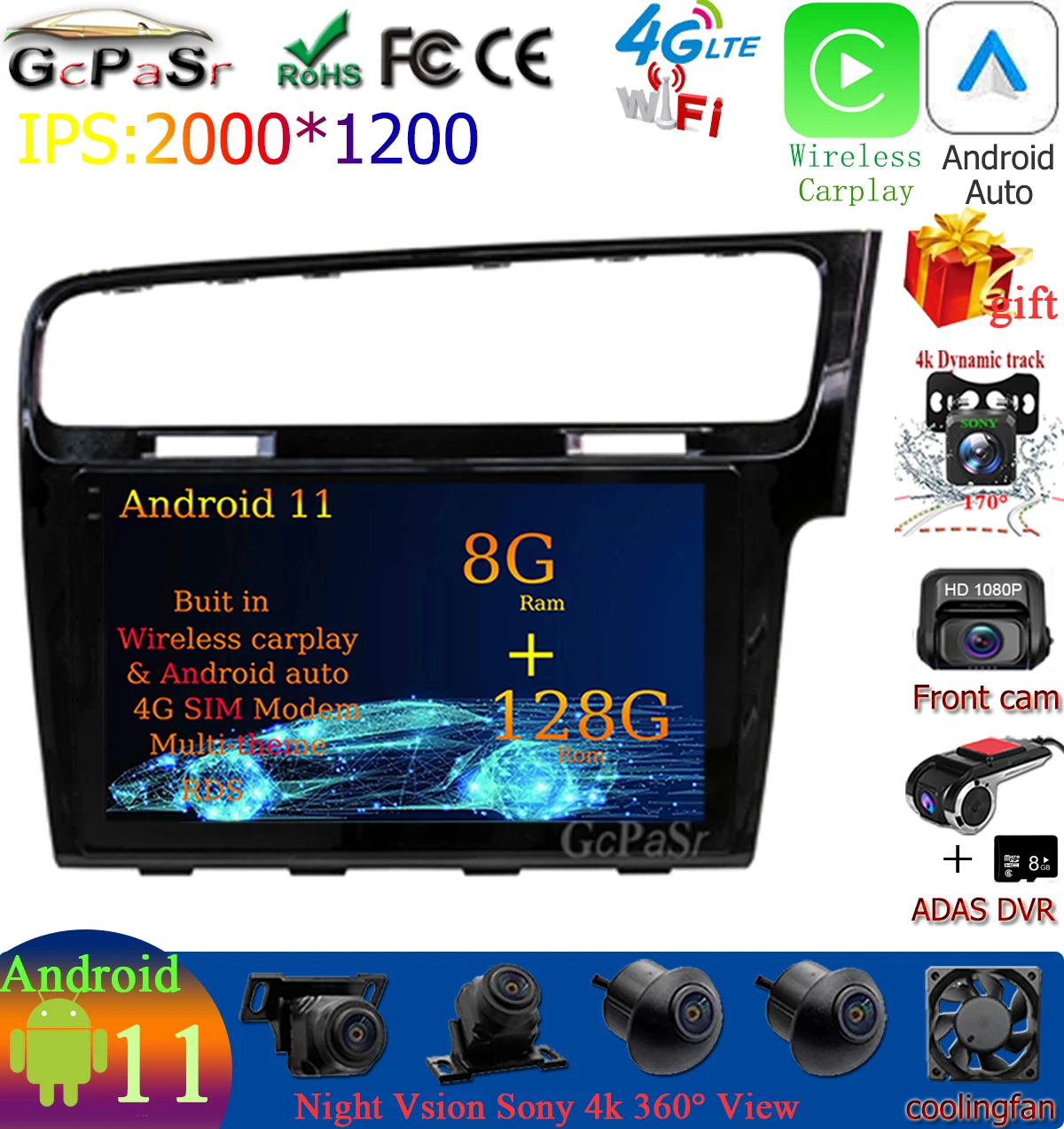 

Android 11 для Volkswagen VW Golf 7 2013-2017 RHD правый Привод Bluetooth BT WIFI DVR IPS экран Автомобильный радиоплеер