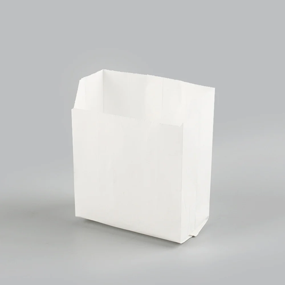 

50PCS/Set Disposable Greaseproof Paper Bag French Fries Fried Chicken Packaging Bag(White)