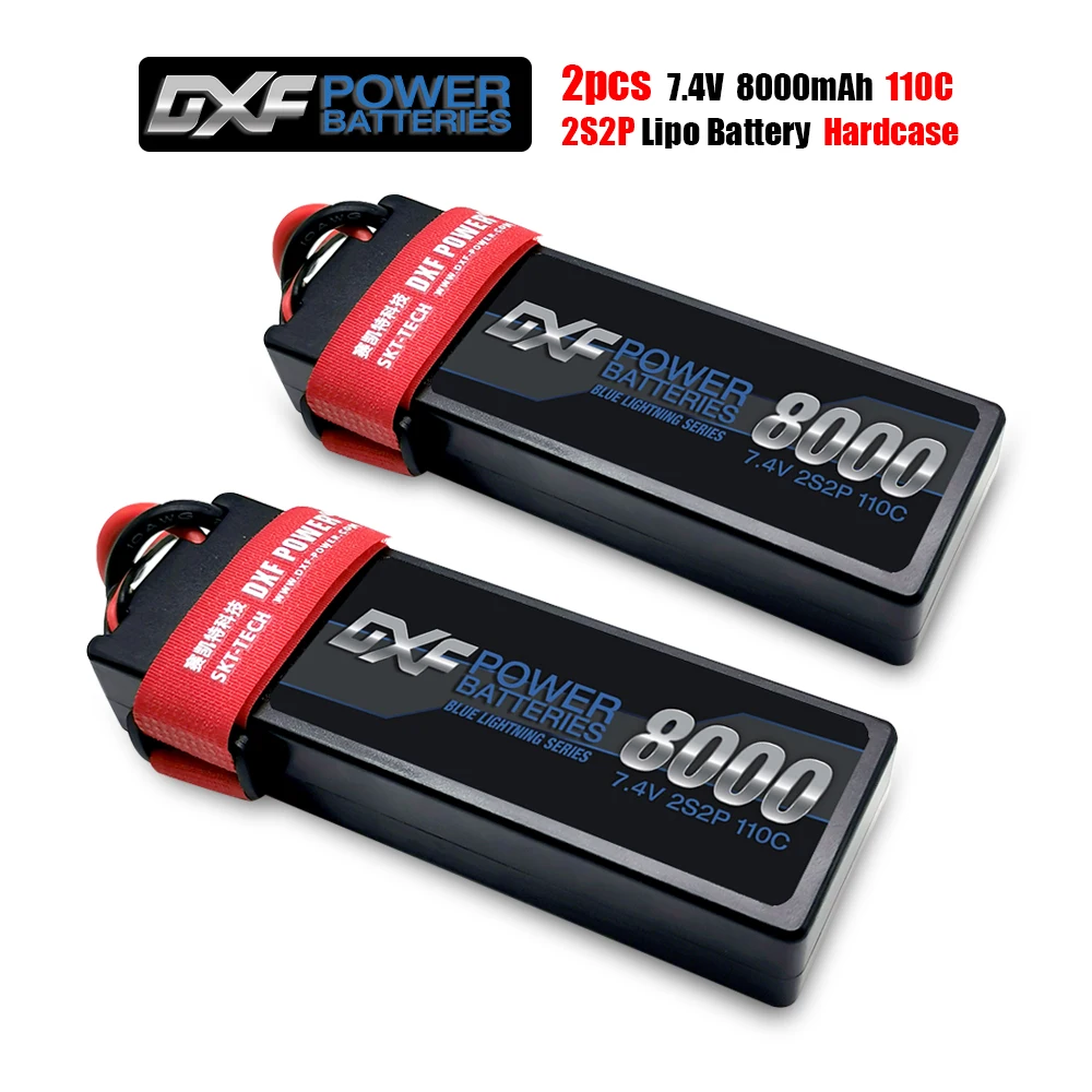 

DXF 8000mAh 7.4V 110C Lipo Batteries 2S RC Lipo Battery Deans XT60 EC5 XT90 For 1/8 1/10 Off Road RC Car Truck Buggy