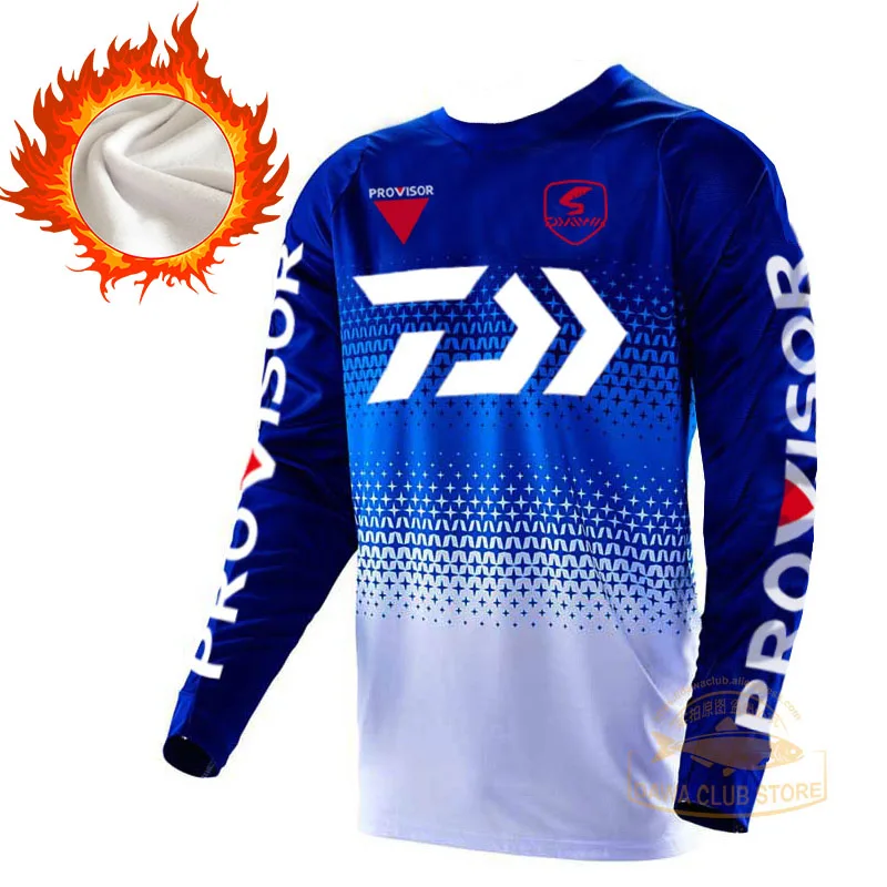 Thermal Fishing Sweater DAWA Fishing Sweatshirt Thicken Winter Fleece Fishing Jersey Long Sleeve Thermal Underwear Sweater - Цвет: Picture color 16