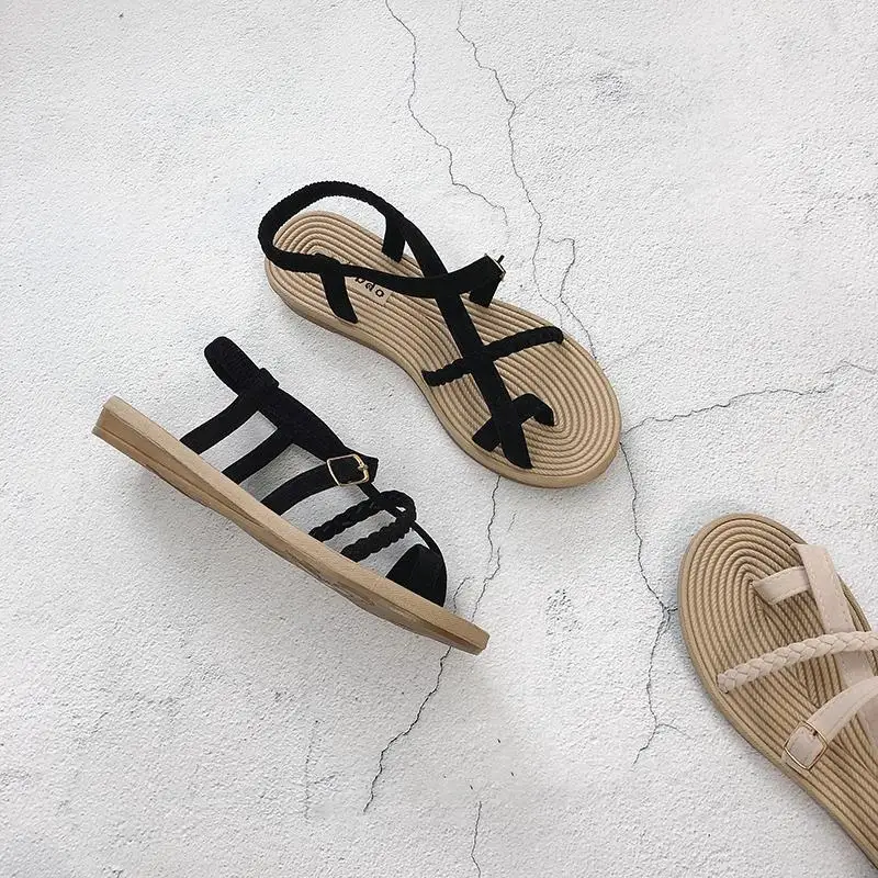 

2021hot Fashion Gladiator Shoes Flat Soft Bottom Slide Sandals Ultra-Fire Beach Shoes lykj-yzl