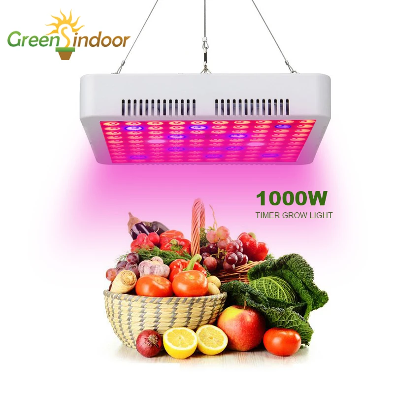 1000 Вт Светодиодный светильник для выращивания растений таймер фитолампа полный