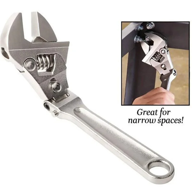 

10 Inch Adjustable Ratchet Wrench Flexible Head Adjustable Ratchet Wrench Flex Ratcheting Tubing Spanner Repair Tool