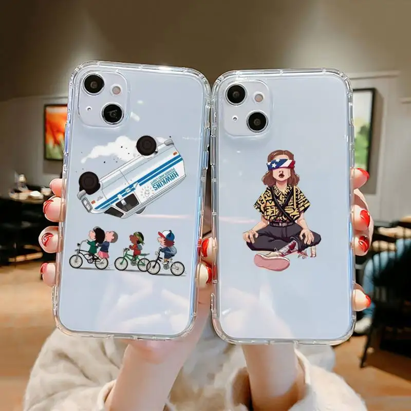 

Stranger Things American TV show Phone Case Transparent soft For iphone 12 11 13 7 8 6 s plus x xs xr pro max mini