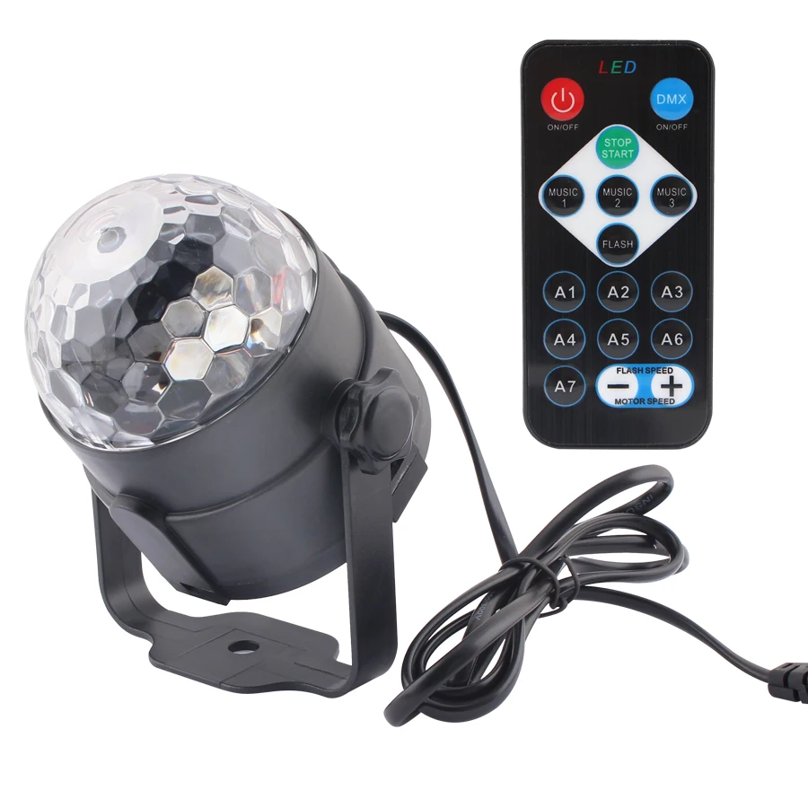 Диско Шар Lumiere с звуковой активацией 7 цветов 3 Вт новинка лазерный проектор RGB