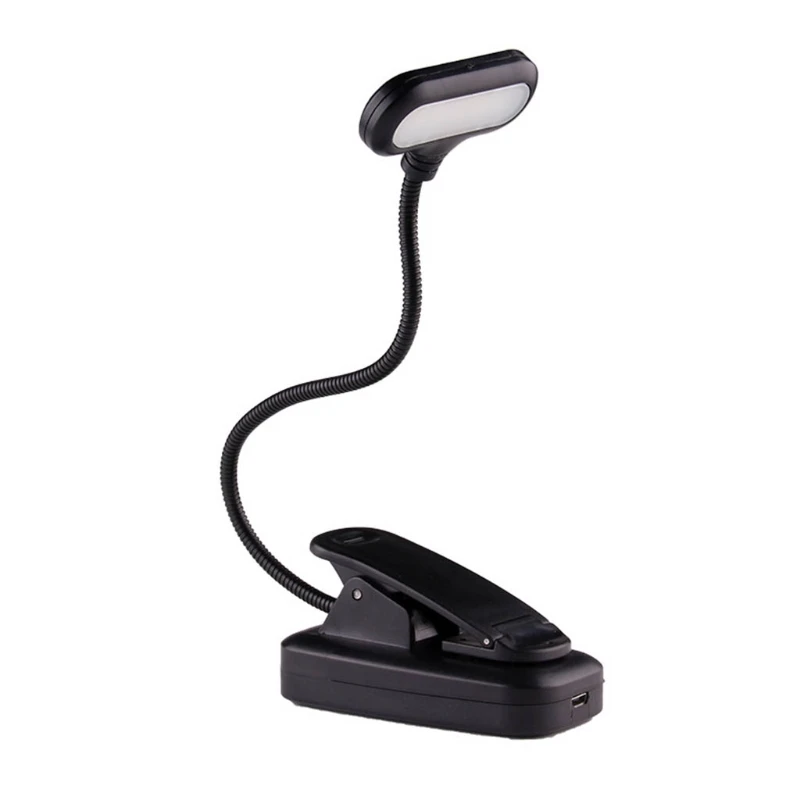6000k Rechargeable Book Light for Reading in Bed Eye Protection LEDs Clamp Light images - 6