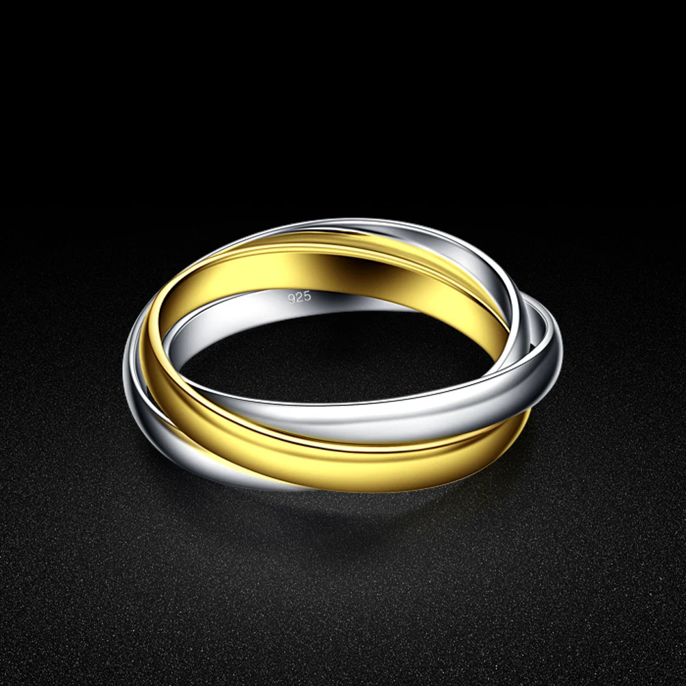 Благородное женское серебряное ювелирное изделие искусственное кольцо с 3