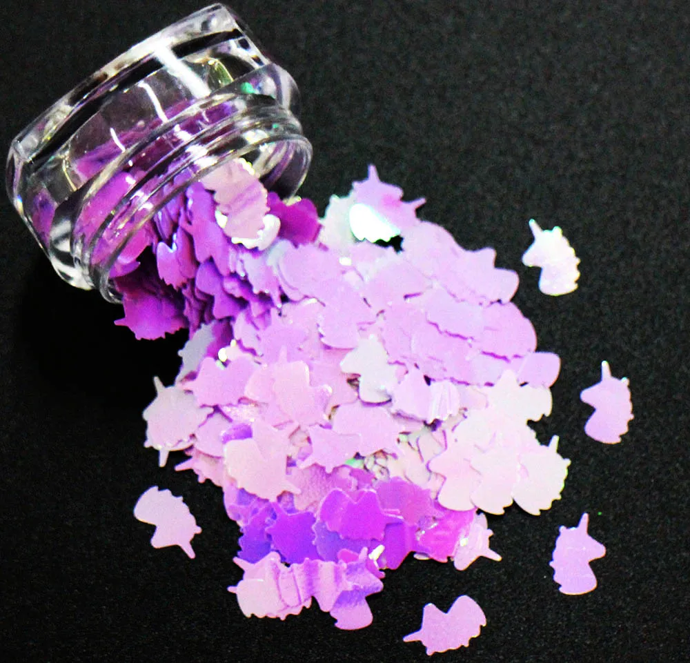 14 цветов! 8 мм Единорог формы пайетки переливчатая Радуга блестящие ломтики 3D