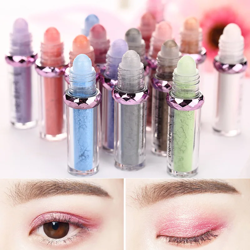 16 цветов макияж блестящие тени для век шарики Косметика Мерцающая пигментная