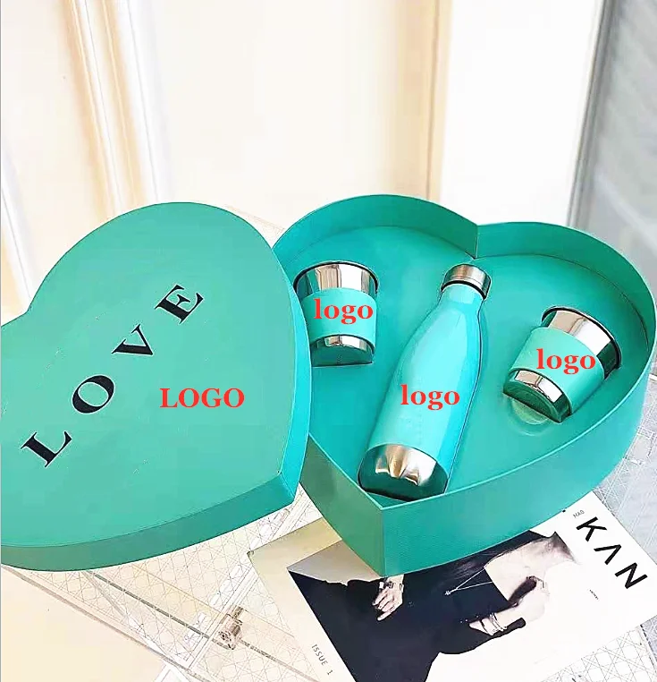 

Manufacturers supply T-home thermos cup heart-shaped set gift box thermos cup Christmas gift set