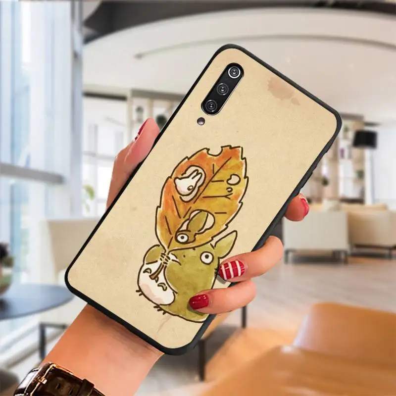 

Cute Cartoon Happy Totoro Phone Case For Samsung S note S10E 6 7 8 9 10 20 plus edge lite Cover Fundas Coque