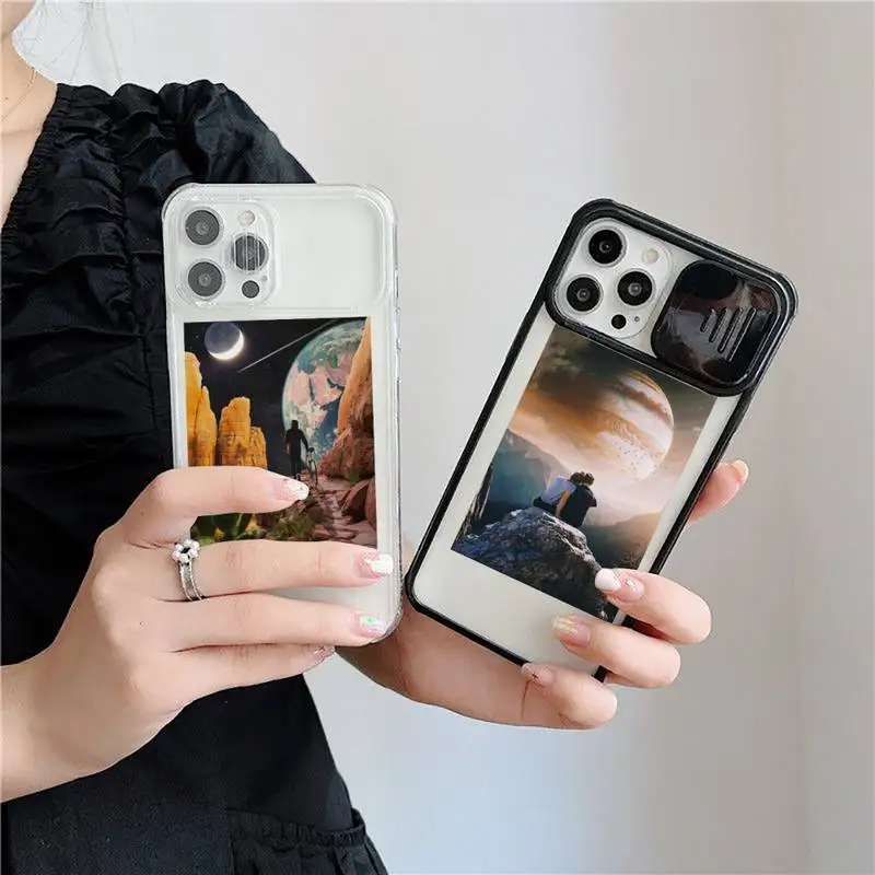 

Interesting life and universe Phone Case For iPhone 7 8 11 12 X XS XR MINI Pro Max Plus Slide Camera Lens Protection