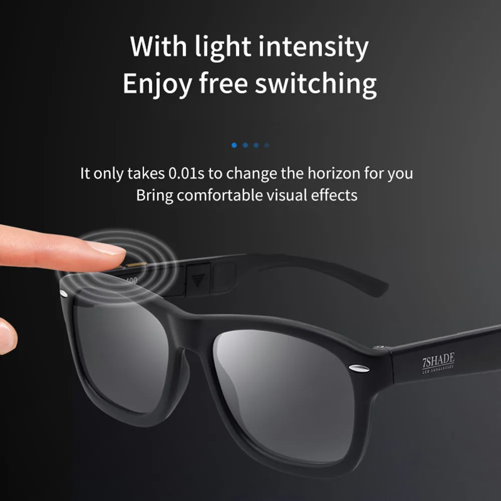 LCD Dimming Sunglasses NEW Original Designed Sunglasses LCD Polarized Lenses 7 Color Adjustable Darkness Liquid Crystal Lens images - 6