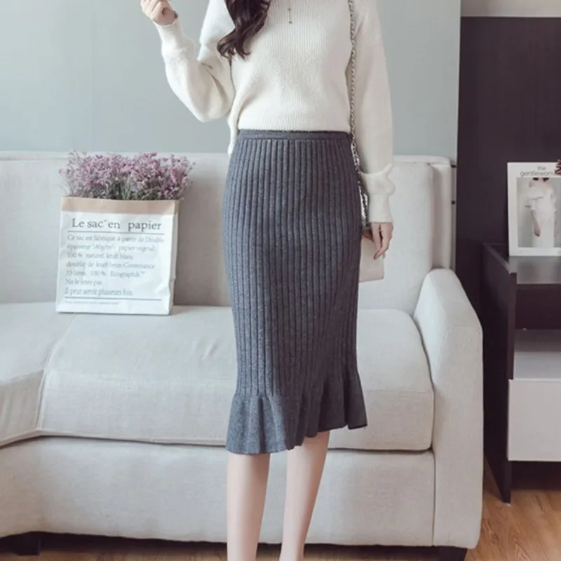 Осенняя Элегантная модная дизайнерская Длинная зимняя юбка omen с юбкой средней