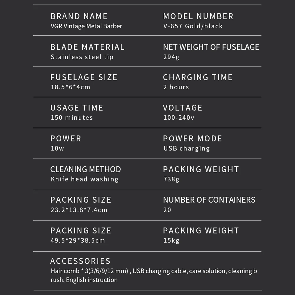 

VGR New 0mm Can Be Zero Gap Barber Outliner Hair Clipper Professional Beard Hair Trimmer for Men Electric Hair Cutting Machine
