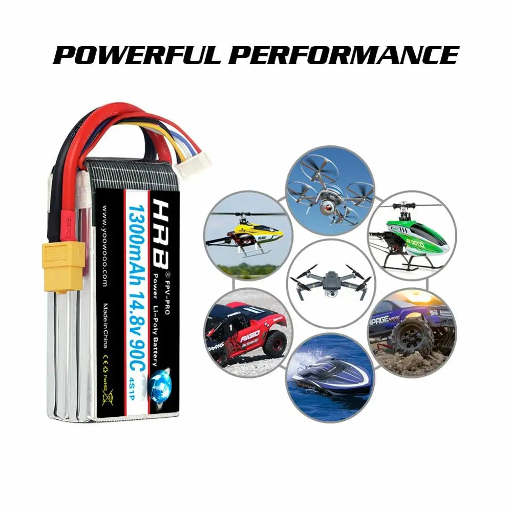 аккумулятор hrb 3s lipo 111 в 148 в 1300 мач 90c с
