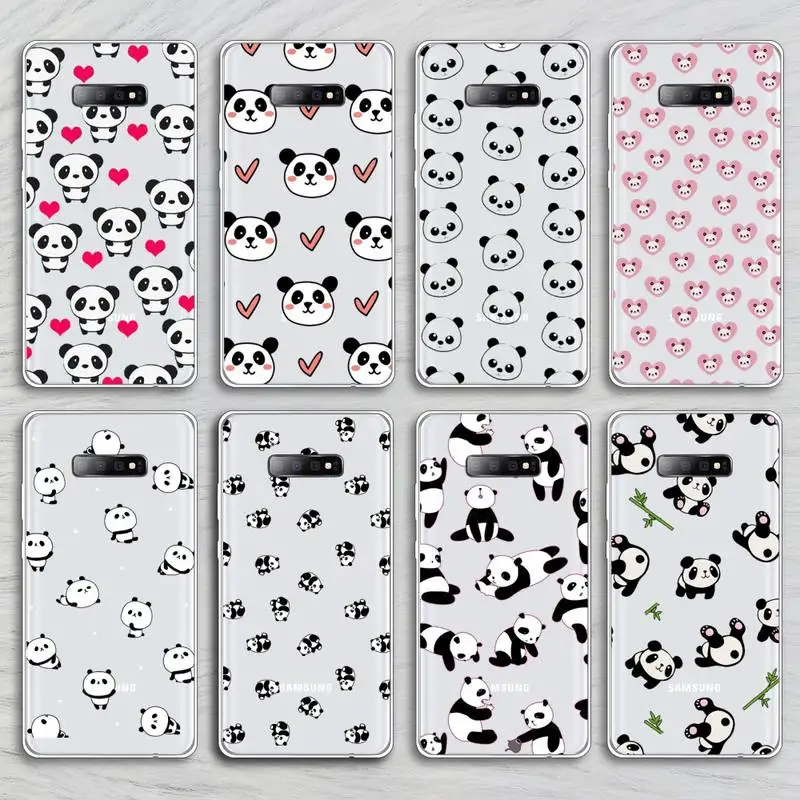 

Cute panda Phone Case Transparent For Samsung Galaxy A71 A21s S8 S9 S10 plus note 20 ultra