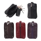 Чехол для автомобильных ключей для мужчин и женщин, кошельки из мягкой кожи, ключницы на молнии, органайзер, сумка для кредитных карт
