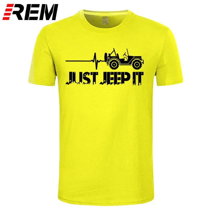 yellow black Футболка с принтом «Just Jeeps It Heartbeat», новая модная летняя футболка с круглым вырезом и надписью «Sunlight» - Цвет: yellow black