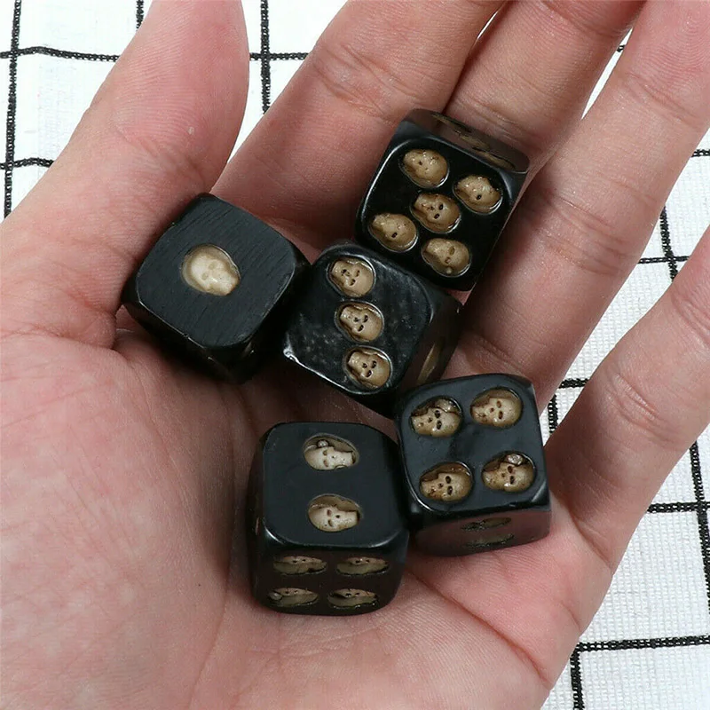 Новинка 5 шт. Резные черепа кубики смолы игрушки развлечения игры портативный для