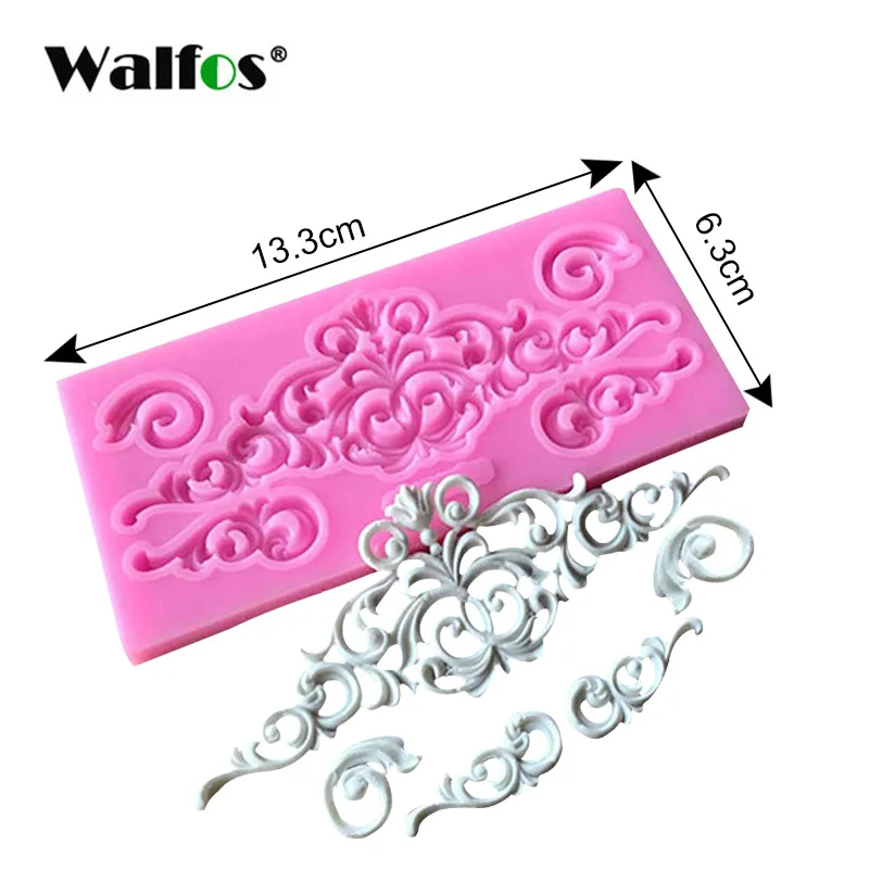 WALFOS DIY милые жемчужные струнные бусины силиконовые формы для украшения торта помадка форма для выпечки - Цвет: WALFOS Wavy shape
