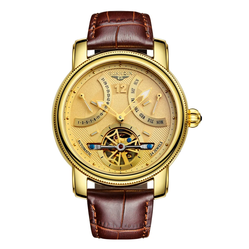 GUANQIN GJ16009 часы для мужчин люксовый бренд Tourbillon дизайн часы Мужские автоматические механические часы Reloj Relogio masculino - Цвет: 05